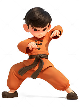 功夫武术男孩子3D