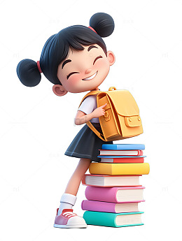 学生带着书籍书本学习