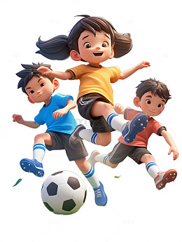 一群小孩子踢足球