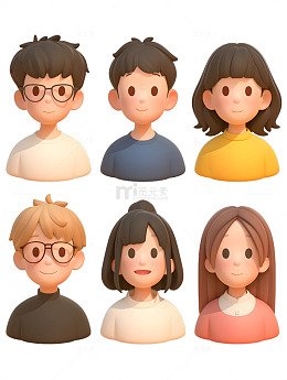 卡通人物头像icon简约