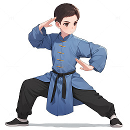练武术的卡通人物素材