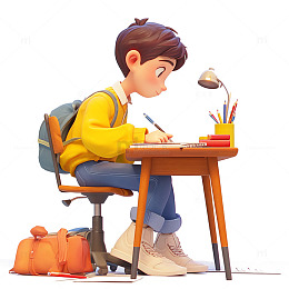 卡通培训班学习人物