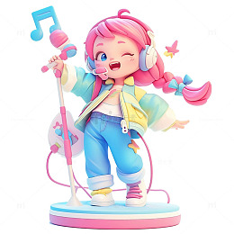 声乐暑假班卡通女孩
