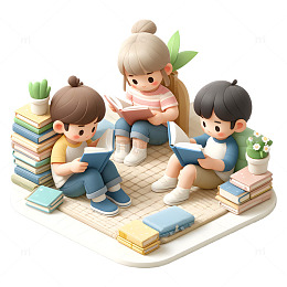 正在阅读的卡通3D儿童人物素材