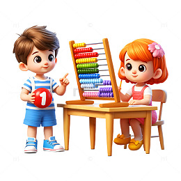 暑期幼小衔接卡通3D人物素材