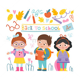 学生背着书包去上学