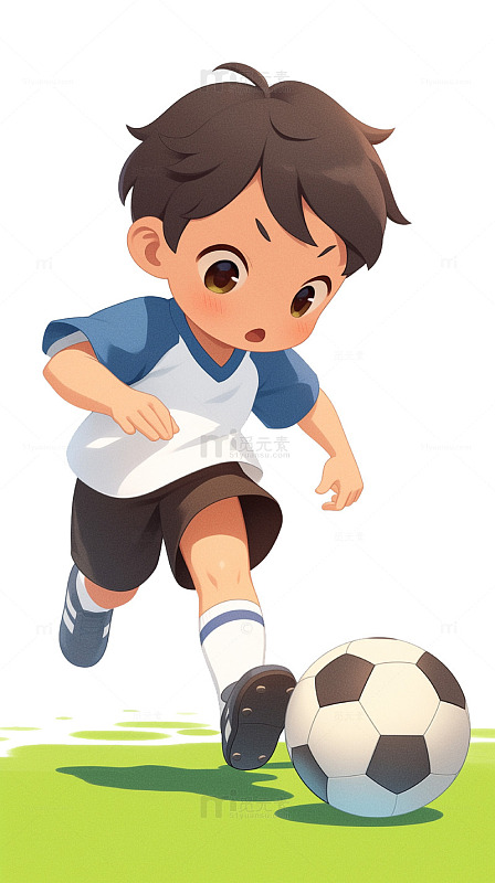 足球文化踢足球png早起运动跑步png体能训练png卡通儿童插画矢量素材