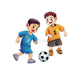 一起踢足球的小朋友