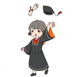 毕业季学士服学生抛学士帽
