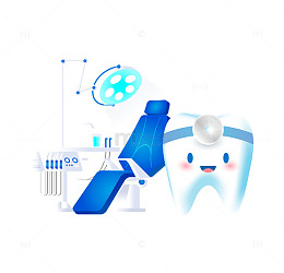 在诊所中治疗的牙齿