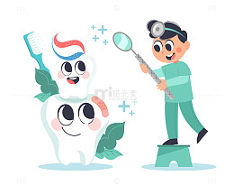 手拿口腔镜 检查牙齿