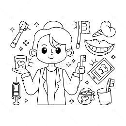 女生拿着牙刷刷牙