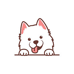 可爱的萨摩耶犬卡通