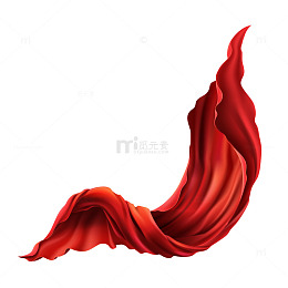 3d逼真的红色织物流动缎布