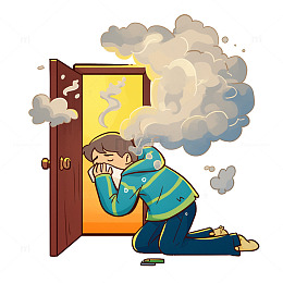 火场逃生卡通人物