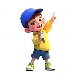 卡通男孩唱歌