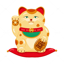 好运象征财富卡通风格招财猫