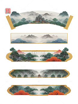 中国风 画轴 花卷 古风