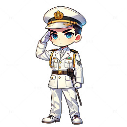 建党节建军节国庆海军军人敬礼动作