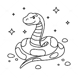 盘起的蛇的简笔画