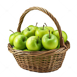 新鲜篮子里青苹果