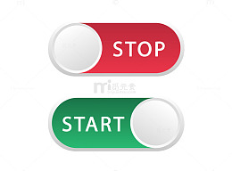 开关标识开始停止按钮切换开关