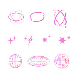 粉色发光的星星地球图标