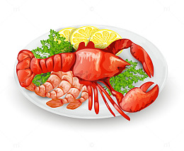 一盘美味的虾肉