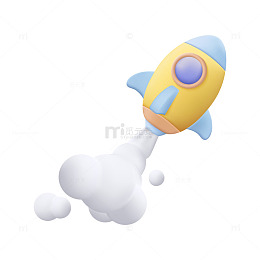 3d飞行太空火箭喷出浓烟宇宙飞船