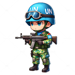 建军节建党节维和部队卡通军人素材