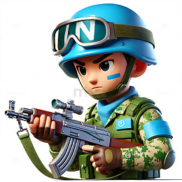 维和部队卡通3D军人素材