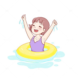 夏至小暑大暑处暑人物游泳