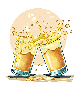 手绘啤酒饮料干杯夏天美食夜宵手绘