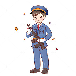 建党节军人元素持枪