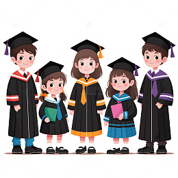 学士帽毕业生卡通人物
