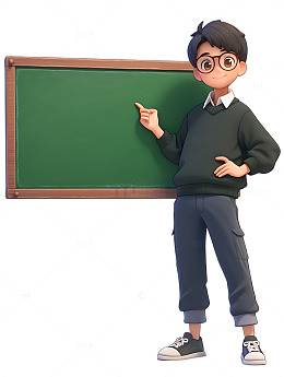 男教师教师节卡通形象数学老师小学老师