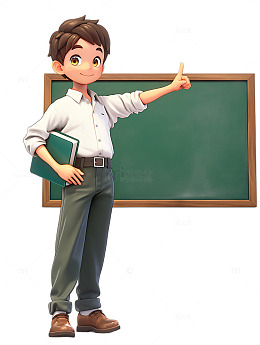 教师节开学季男教师卡通形象中学老师Q版