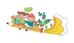 开学季卡通简约幼儿图画装饰元素