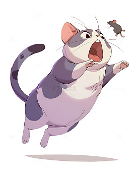 猫咪抓老鼠卡通