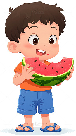 立夏夏至小暑大暑男孩吃西瓜