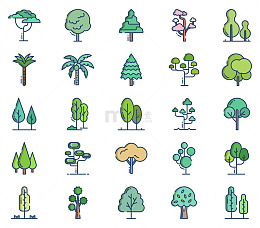MBE树木植物小图标元素