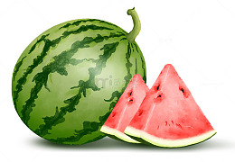 手绘清爽夏日水彩西瓜插画海报装饰元素