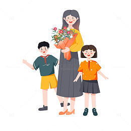 简约教师节学生送花