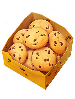 一盒曲奇饼饼干麻薯