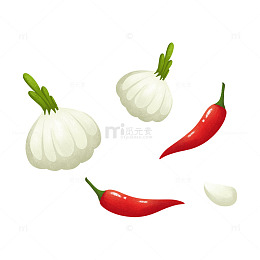 立冬大蒜蒜头蒜瓣红辣椒食材调味品