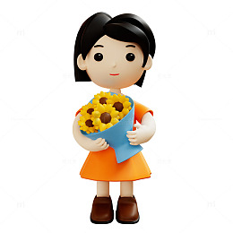 教师节手捧鲜花的老师