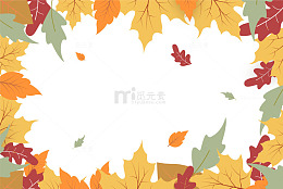 飘落的枫叶红枫叶秋天植物边框