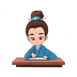 手绘古代书生场景