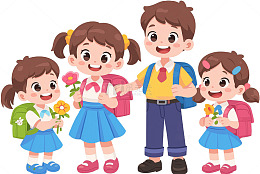 开学季卡通人物背包学生