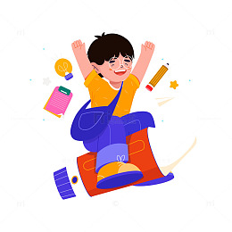开学日开学第一天创意返校插图